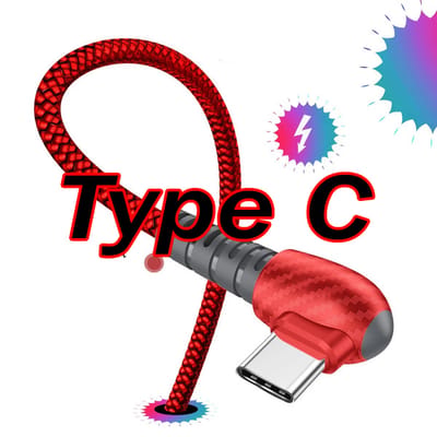 Durable 3A fast charging 90 degrees elbow charcoal pattern Charging Cable