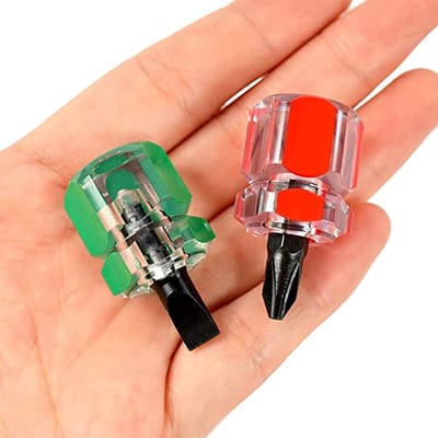 2 PCS Cute Mini Phillips Screwdriver Set - Portable Small Radish Head Screwdriver Precision Clear Handle Repair Hand Tools