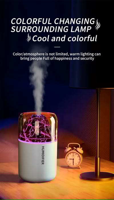 H05 Volcano Air Humidifier with Night Light – 180ML