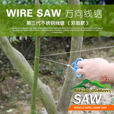 Survival Wire Chain Saw for Camping and Outdoors - Stainless Steel Wire Saw | Chain Saw Rope Saw | Steel Wire Saw | Survival Kit with 360 -degree rotation handle