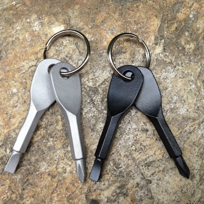 1 Set Stainless Steel Mini EDC Multifunction Screwdriver Key Shape Slotted Screwdrivers Keychain Pocket Repair Tool