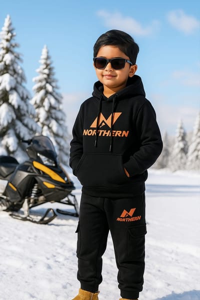 Kids Hoddie Set ( Norther Black) - Image 2