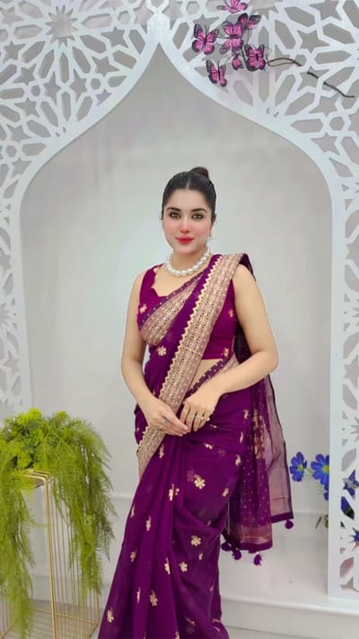 প্রিমিয়াম সেমি মসলিন শাড়ি - Image 3