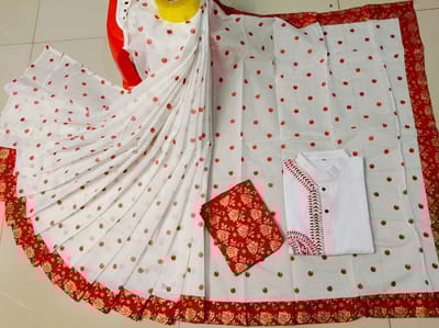 পাঞ্জাবি & শাড়ি কাপল সেট - Image 3