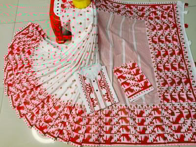 পাঞ্জাবি & শাড়ি কাপল সেট - Image 4