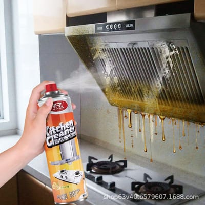 Kitchen Oil & Grease Cleaner Spray – Heavy Duty Stove, Chimney & Kitchen Surface Degreaser (Lemon Fresh)