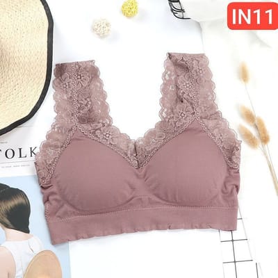 Shoulder Lace Flower Bra - Image 1