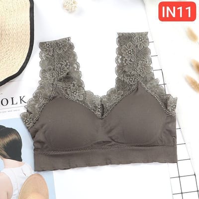 Shoulder Lace Flower Bra - Image 5
