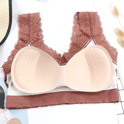 Shoulder Lace Flower Bra - Image 6