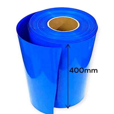 400mm PVC Heat Shrink Tubing Wrap | Blue Color | Battery Pack Insulation Sleeve