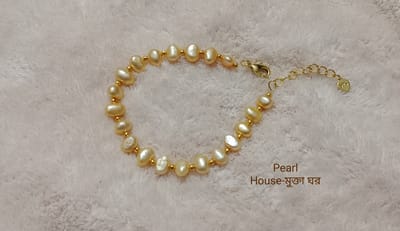 Golden colour pearl Breslate with S925 Adjustable chain