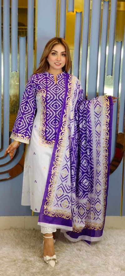 রেডিমেড কটন থ্রি পিস - Image 2