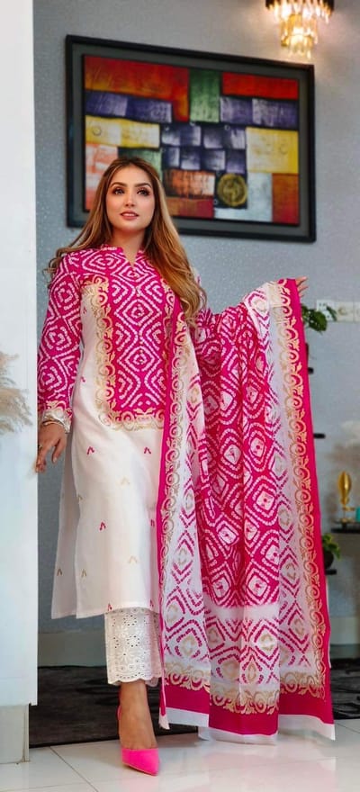 রেডিমেড কটন থ্রি পিস - Image 3