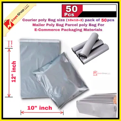 Courier poly Bag size (10x14+2) pack of 50 pcs Mailer Poly Bag Parcel poly Bag For E-Commerce Packaging Materials