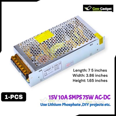 15V 10A 150W SMPS AC to DC Metal Power Supply – Industrial Grade