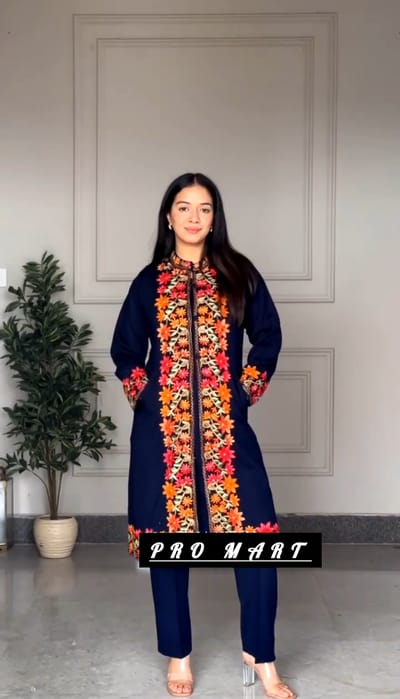 Navy Blue Koti Two Piece Set - Image 2