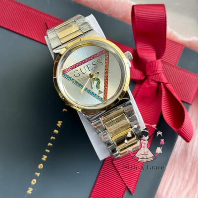 Guess Brand || Multi Color Stone || Dual Tone