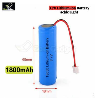 1800mAh 3.7V AC/DC Light Battery 18650 Battery Model
