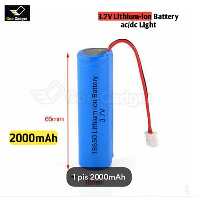 2000mAh 3.7V AC/DC Light Battery 18650 Battery Model