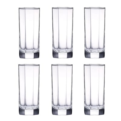 8 Corner Design Water Glass Set - Drink In Style 6-Piece Set - Transparent Glassware - 325Ml-35 - Image 1