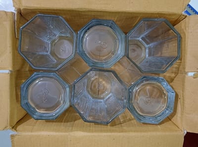 8 Corner Design Water Glass Set - Drink In Style 6-Piece Set - Transparent Glassware - 325Ml-35 - Image 3