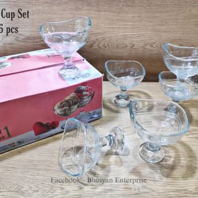 Crystal Glass Firni Set/Bati Set/Firni Bati Set-6 Pcs set -N007 Bati - Image 1