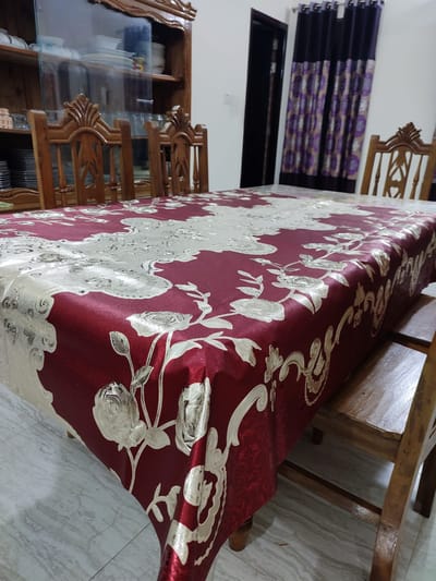 PVC plastic Soft dining Table cloth Mat Table Cover -84 '' by 55'' inches / 7 fit by 4.7 fit ( for 6 chiar table ) - Image 3