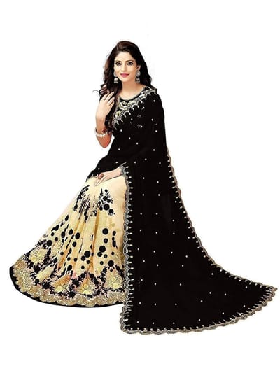 ইন্ডিয়ান জর্জেট শাড়ি ব্লাউজ পিস সহ - Image 10