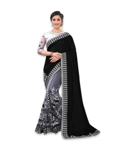 ইন্ডিয়ান জর্জেট শাড়ি ব্লাউজ পিস সহ - Image 19