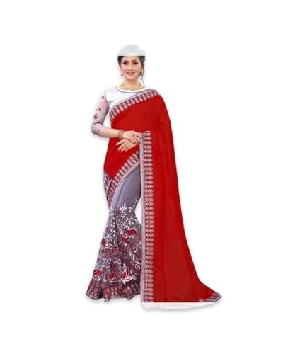 ইন্ডিয়ান জর্জেট শাড়ি ব্লাউজ পিস সহ - Image 22