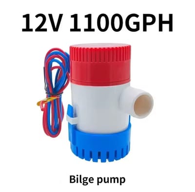 12V 1100GPH Submersible Bilge Water Pump | Marine Drain Kit for Boats, Seaplanes & RVs