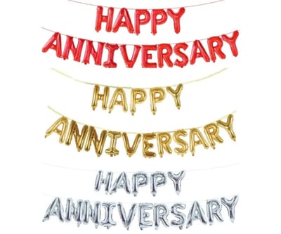 16inch Happy Anniversary Foil Banner