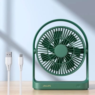 JISULIFE FA19 4000mAH USB Portable Rechargeable Fan – Green