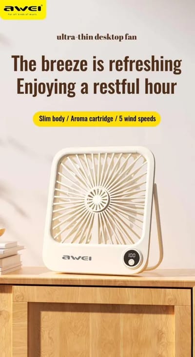 Awei F33 1800mAh Desktop Ultra Slim Fan