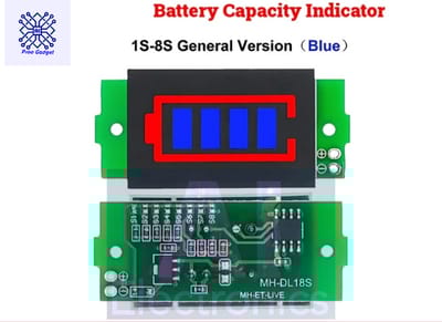 1S - 4S-8S Lithium-ion 18650 Battery Level Indicator