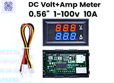 DC 100V 200V 10A Electronic Digital Voltmeter Ammeter 0.28'' Dual LED Display Voltage Regulator Volt AMP Meter Tester