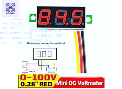 LED Display Mini 0.28 inch DC 0-100V Digital Voltmeter 100V Volt Panel Indicator Monitor Voltage Meter - Compact LED Voltmeter for Voltage Monitoring