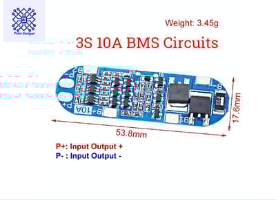 BMS 3S 10A 12.6V 3x18650 Lithium Battery Charger Protection Board Li-ion Charging Module for Wifi Router DIY Drill-1PCS - Battery Management System