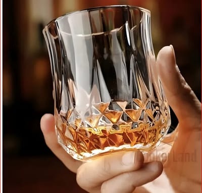 ডায়মন্ড ডিজাইন কাচের শরবত গ্লাস ৬-পিছ. 220ML - Image 1