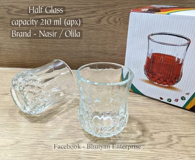 ডায়মন্ড ডিজাইন কাচের শরবত গ্লাস ৬-পিছ. 220ML - Image 2