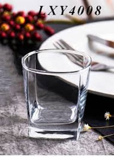 ৪ কর্নার ডিজাইন কাচের শরবত গ্লাস-৬ পিছ 250ML #22G - Image 3