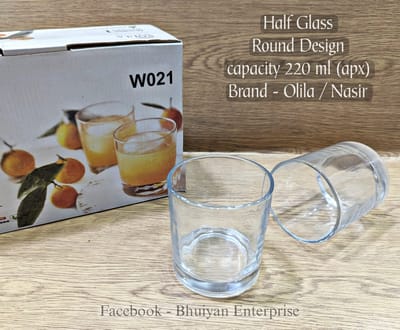 রাউন্ড শেইপ ডিজাইন কাচের শরবত গ্লাস-৬ পিছ 250ML #21 - Image 3