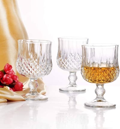 ৬ পিছ চায়না ক্রিস্টাল কাচের ওয়াইন-শরবত গ্লাস - ২২০ মি:লি: - Image 1