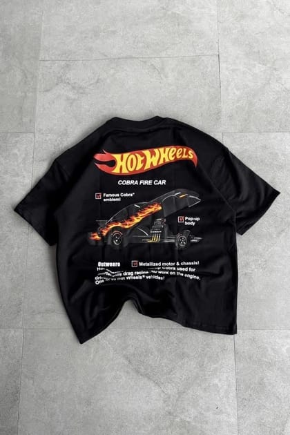 Hot Wheels Black Oversized Tshirt