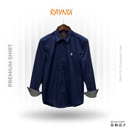 Louis Vuitton (LV) Premium Navy Blue Spandex Cotton Shirt