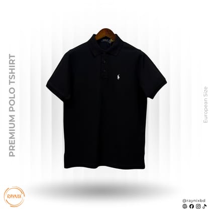 Ralph Polo Premium Cotton Pique Polo Shirt - Stealth Black