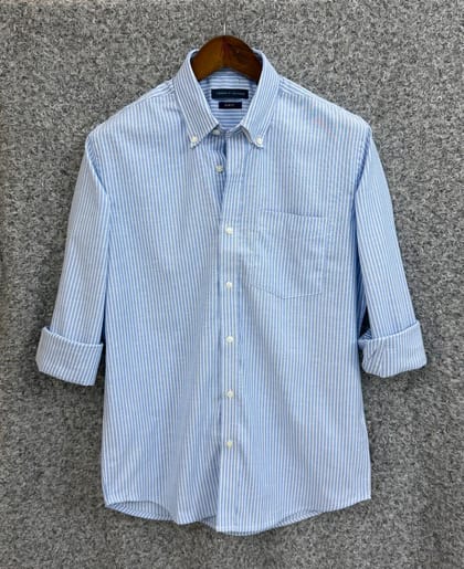 Tommy Hilfiger Slim Fit Sky Blue Striped Oxford Shirt