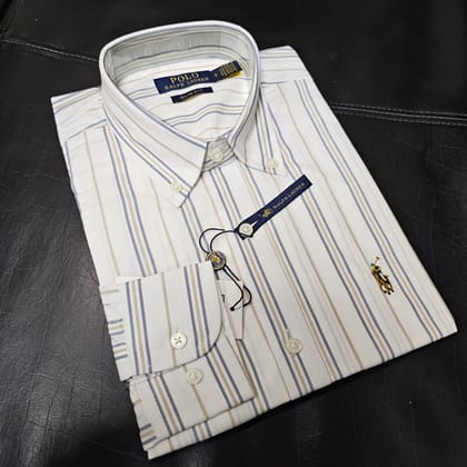Ralph Lauren polo Slim Fit Off-White Multi-Stripe Oxford Shirt