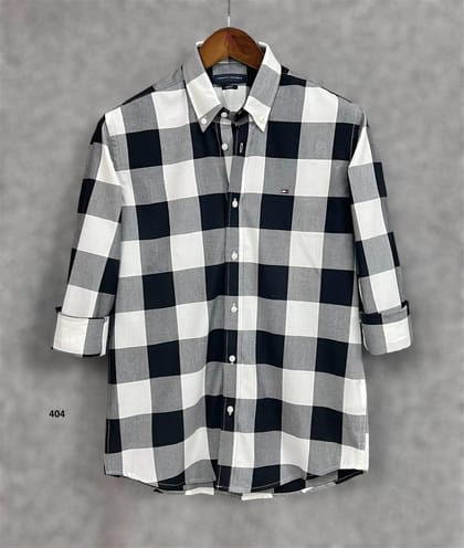 Tommy Hilfiger Black and White Buffalo Check Slim Fit Shirt