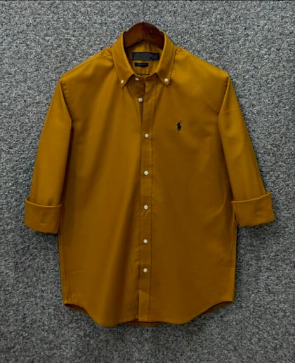 Polo Ralph Lauren Mustard Yellow Slim Fit Oxford Shirt